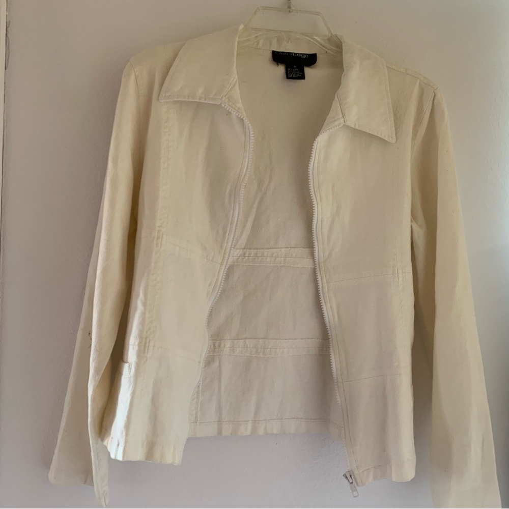 Outer Edge Cream Women's Linen Jacket, size M